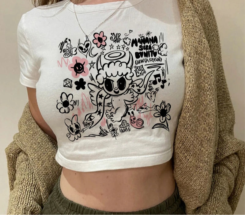 90s Manana Sera Bonito Bichota Karol G T Shirt  Crop Top