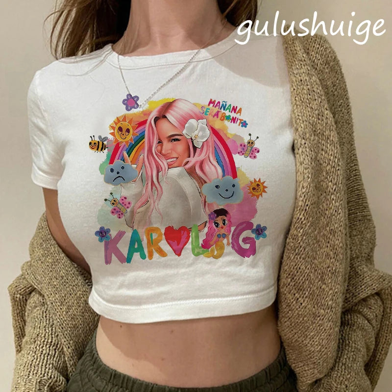 90s Manana Sera Bonito Bichota Karol G T Shirt  Crop Top