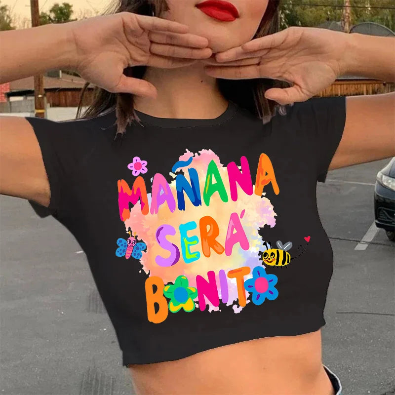 90s Manana Sera Bonito Bichota Karol G T Shirt  Crop Top