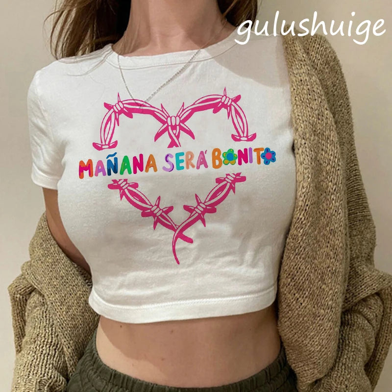 90s Manana Sera Bonito Bichota Karol G T Shirt  Crop Top