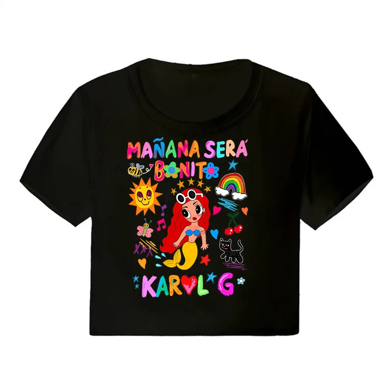 90s Manana Sera Bonito Bichota Karol G T Shirt  Crop Top