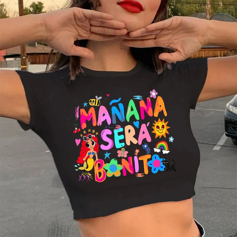 90s Manana Sera Bonito Bichota Karol G T Shirt  Crop Top