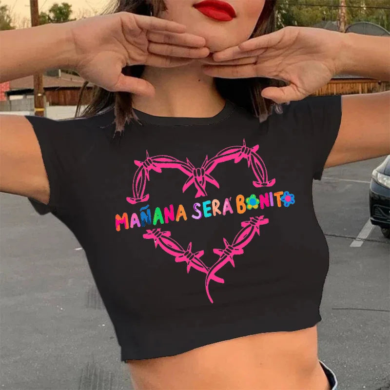 90s Manana Sera Bonito Bichota Karol G T Shirt  Crop Top