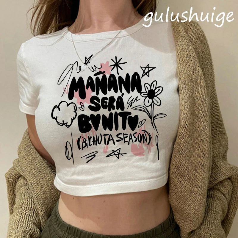 90s Manana Sera Bonito Bichota Karol G T Shirt  Crop Top