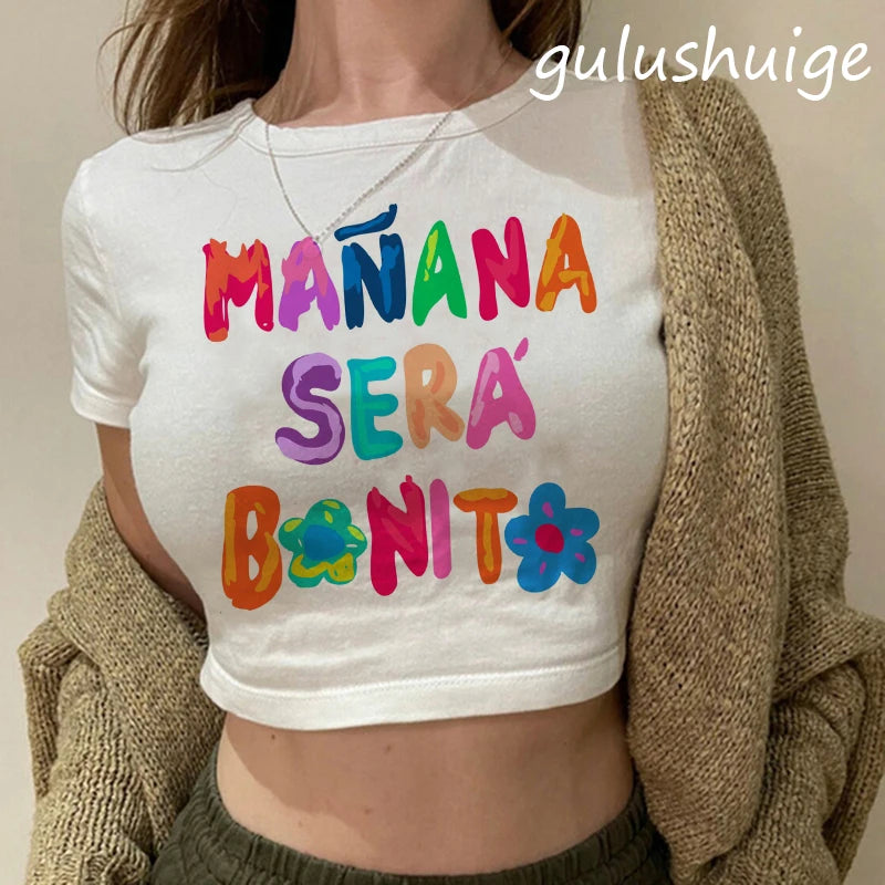 90s Manana Sera Bonito Bichota Karol G T Shirt  Crop Top