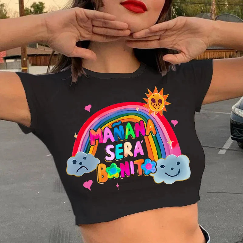 90s Manana Sera Bonito Bichota Karol G T Shirt  Crop Top